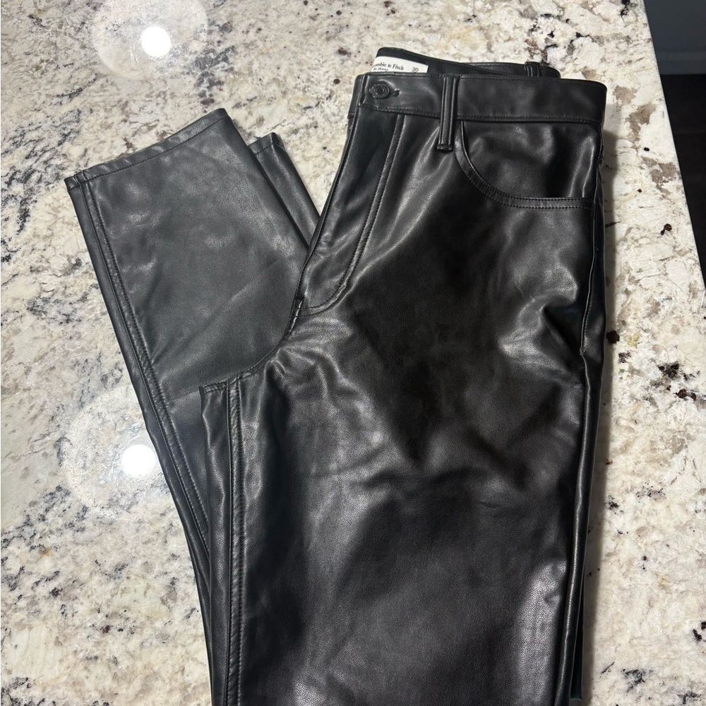 Abercrombie & Fitch Vegan Leather Pants- LONG/TALL
